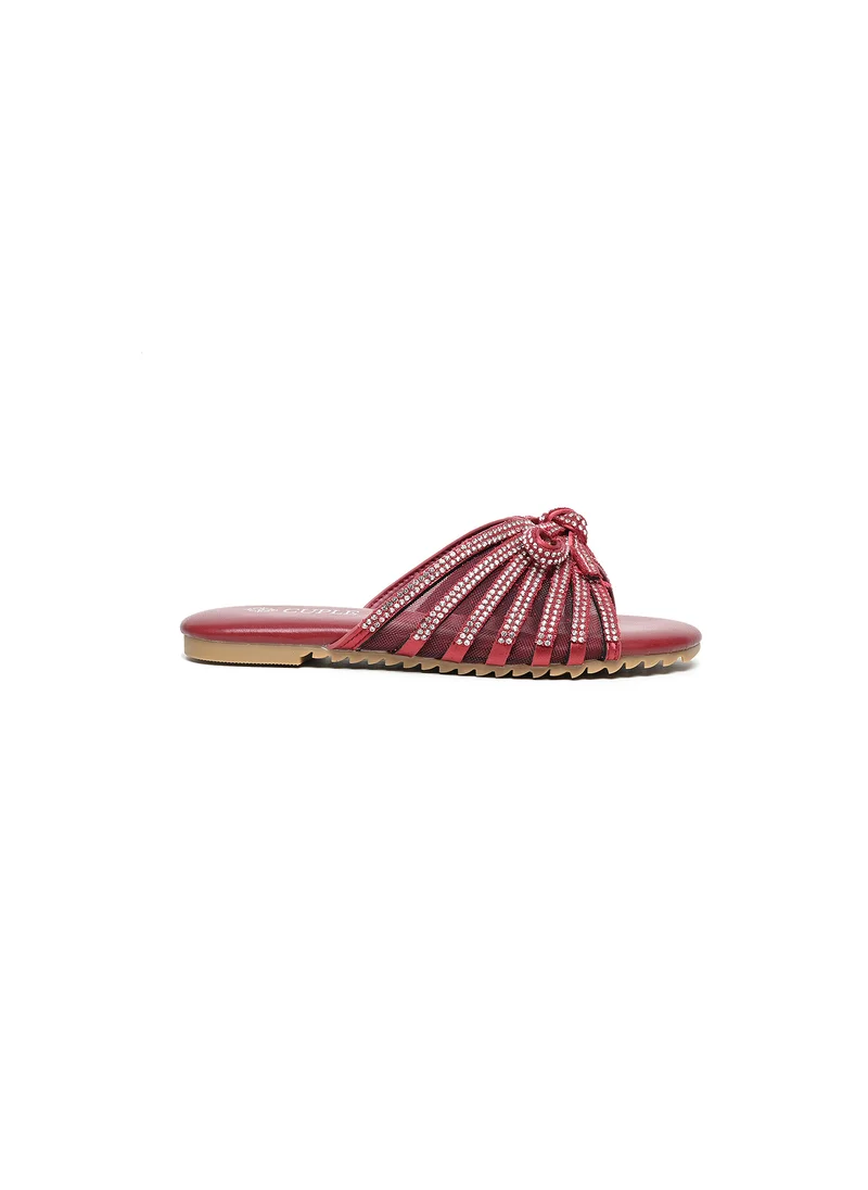 كيوبل Girls flat sandals with decorative knot design