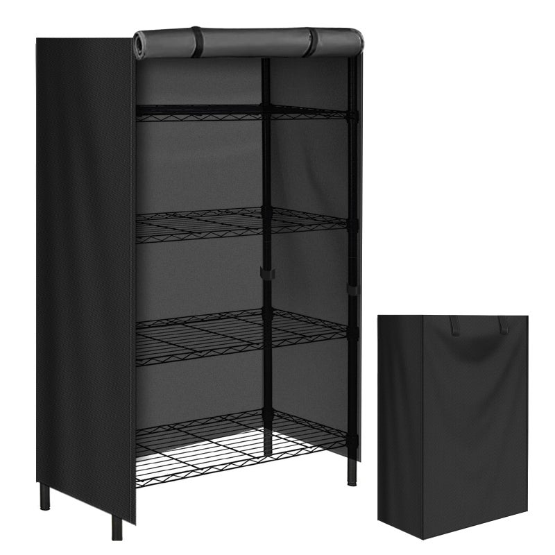 CATOTEL Storage Shelving Unit CoverWaterproof Shelf Cart Cover Protective Outdoor Indoor Storage Rack Dust Cover with Zipper 30 Lx14 Wx60 H - Image 2
