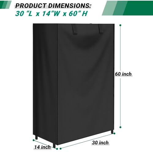 CATOTEL Storage Shelving Unit CoverWaterproof Shelf Cart Cover Protective Outdoor Indoor Storage Rack Dust Cover with Zipper 30 Lx14 Wx60 H - Image 3