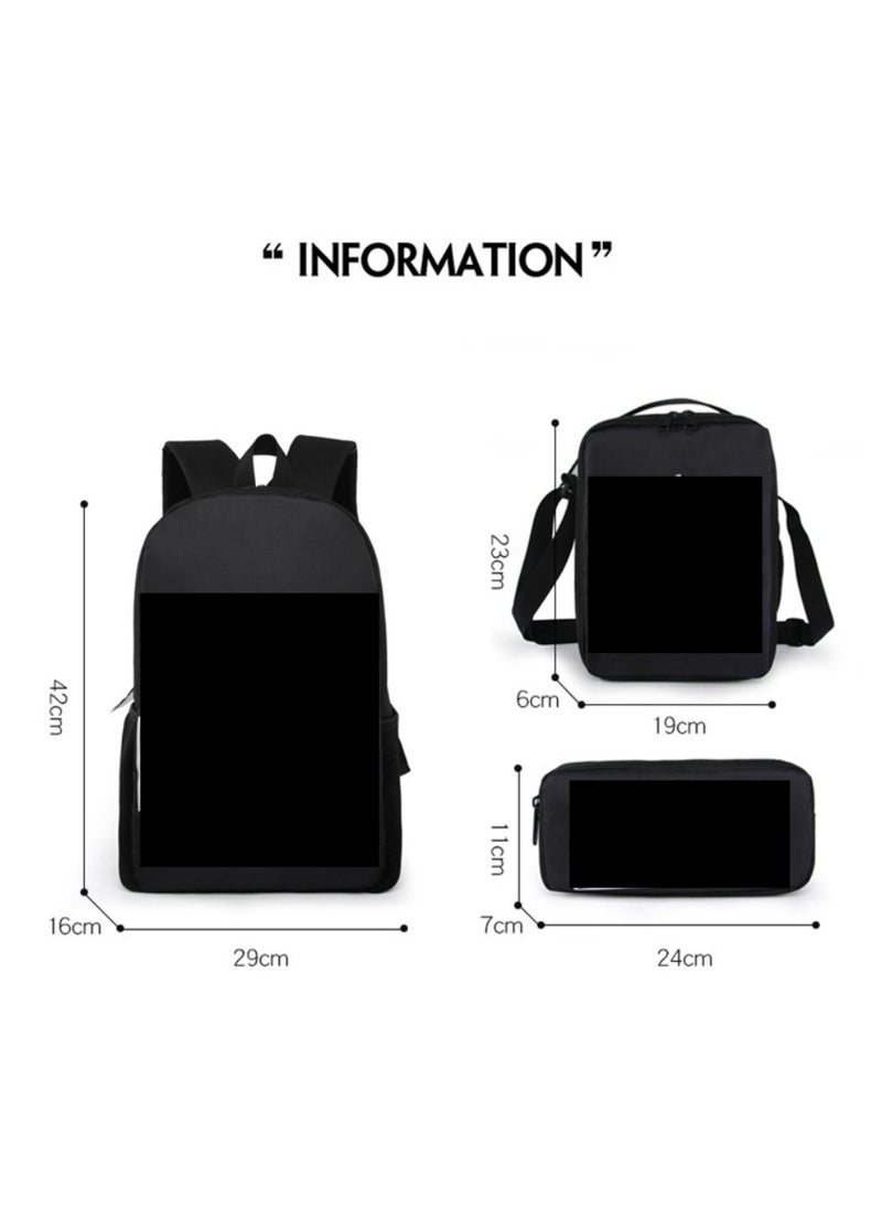 JURASSIC WORLD New Jurassic Park Dinosaur Three piece Set with Large Capacity Backpack, Student School Bag, Lunch Bag, Pen Bag  - Image 2