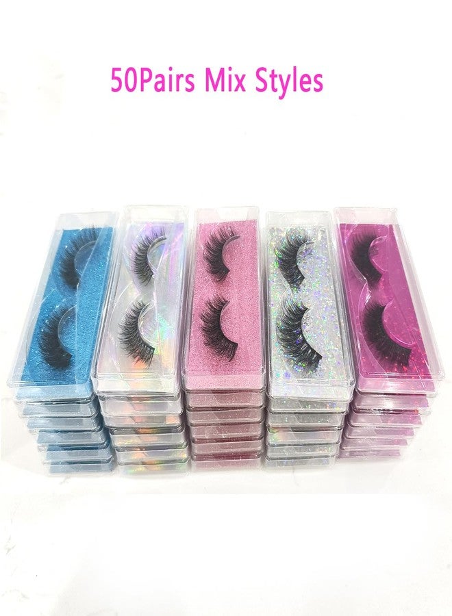 U-Hotmi Wholesale Faux Mink Lashes 50 Pair Natural Look Fluffy Eyelashes Soft Lashes Bulk 5 Styles Volume Lashes with Individual Package - Image 4
