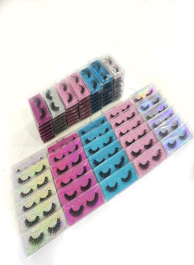 U-Hotmi Wholesale Faux Mink Lashes 50 Pair Natural Look Fluffy Eyelashes Soft Lashes Bulk 5 Styles Volume Lashes with Individual Package - Image 1