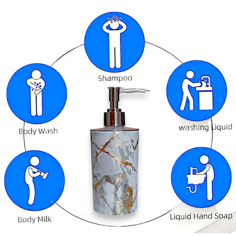 LAGET® Bathroom Accessories Set for Utility and Toothbrush Holder Bathroom Decor | Handwash Liquid Soap Dispenser Pump for Bathroom, Kitchen, Wash Basin, Sink (White Thunder) - Image 2