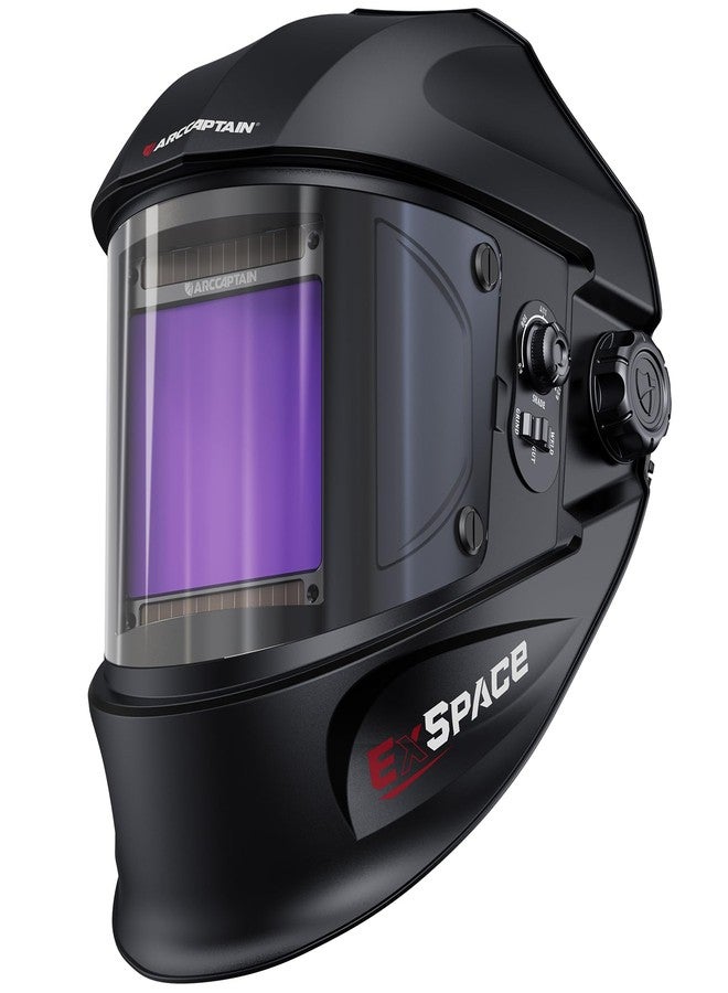 ARCCAPTAIN 3.94"X3.66" Welding Helmet Auto Darkening, 1/1/1/1 Top Optical Clarity Large Viewing Screen Solar Power Welding Hood with 4 Arc Sensor, Wide Shade 4-5/5-9/9-13 for TIG MIG ARC Welding CUT - Image 1