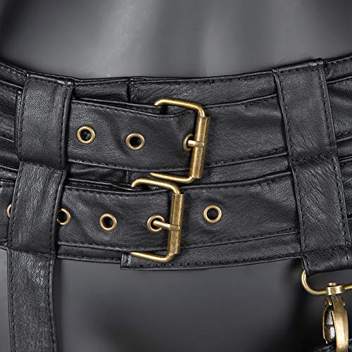 Valentoria Waist Bag Belt Purse Fanny Pack Crossbody Motorcycle Hiking Phone Holder Wallet Vintage Leather Casual Fashion Daypack Gothic Festival Costume Hip Pouch for Women Men (Cox) - Image 4