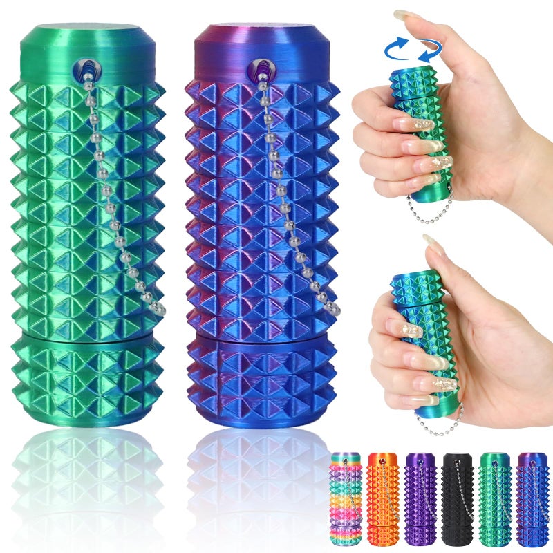 PARTY TONIGHT 2PCS Little Ouchies Pain Stim Fidget Fidget Toys for Adults 3D Printed Spin Spiky Grippie Sensory Rollers Spinner Toys for ADHD Anxiety Stress Relief Autism Novelty Stocking Stuffers - Image 3