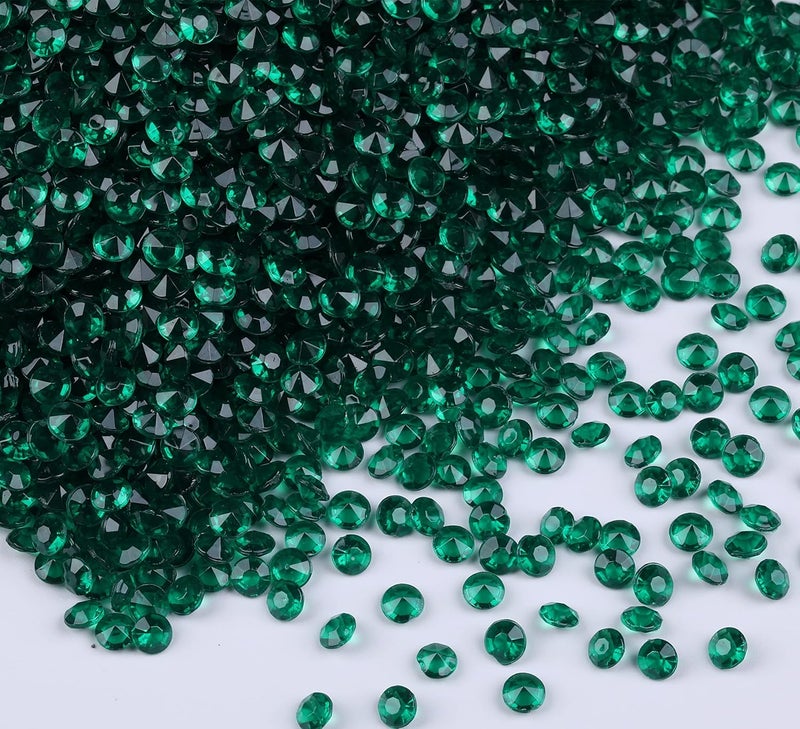 Gintoaria 10000 pcs/Pack Wedding Table Scatter Confetti Crystals Acrylic Diamonds Vase Fillers 4.5 mm Rhinestones for Wedding, Bridal Shower, Vase Beads Decorations (Dark Green) - Image 1