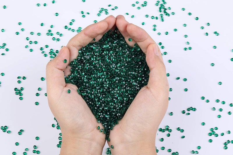 Gintoaria 10000 pcs/Pack Wedding Table Scatter Confetti Crystals Acrylic Diamonds Vase Fillers 4.5 mm Rhinestones for Wedding, Bridal Shower, Vase Beads Decorations (Dark Green) - Image 3