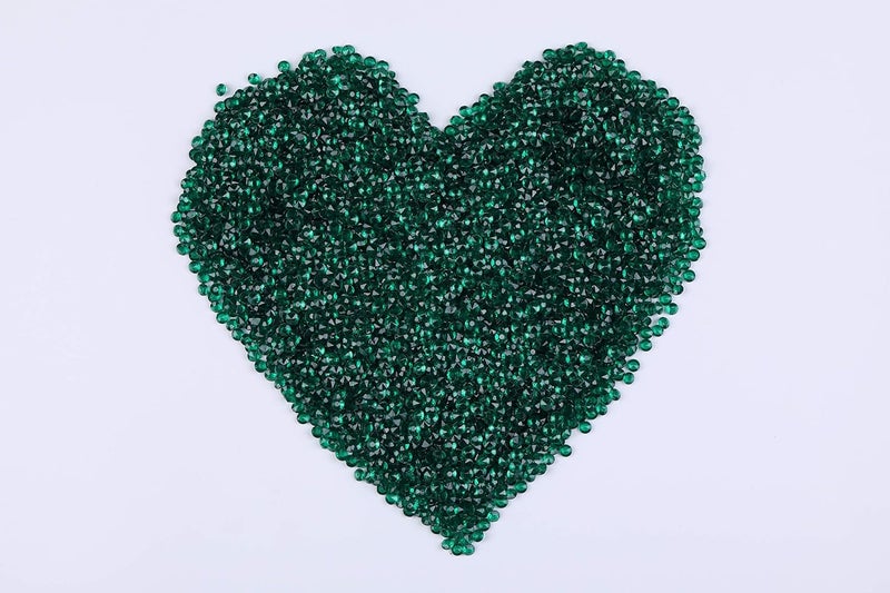 Gintoaria 10000 pcs/Pack Wedding Table Scatter Confetti Crystals Acrylic Diamonds Vase Fillers 4.5 mm Rhinestones for Wedding, Bridal Shower, Vase Beads Decorations (Dark Green) - Image 2