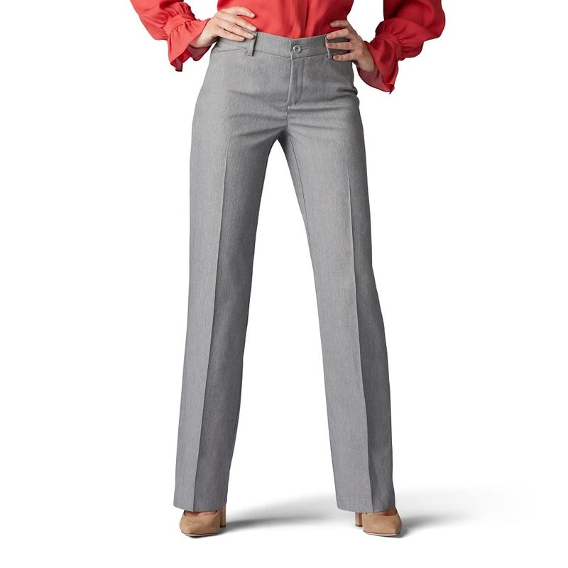 Lee Women's Ultra Lux Comfort with Flex Motion Trouser Pant Ash Heather 14 Long - Image 1