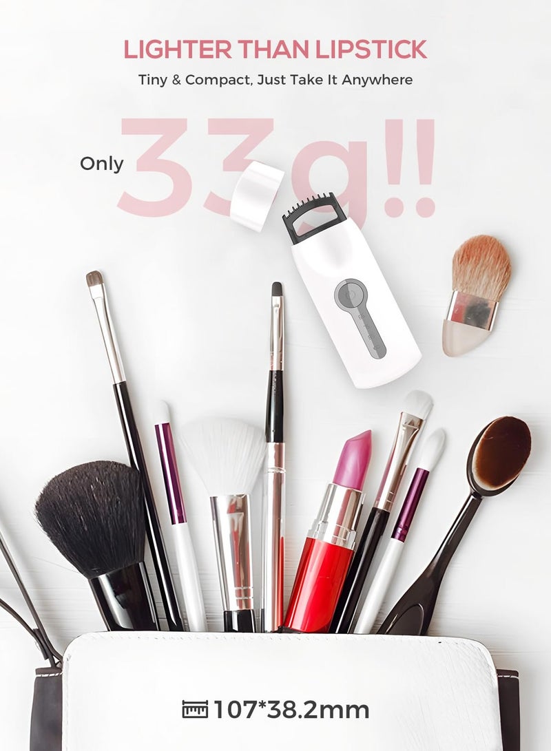 5D Heated Eyelash Curler with 3 Temperature Settings and Quick Heating for Effortless Curls, Includes Cleaning Brush, Professional Frosted Design in White - Image 5