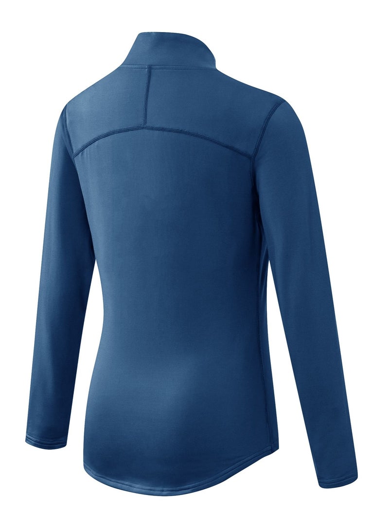 Loquat Women Quick Dry Breathable Long Sleeve T-Shirt Dark Blue  - Image 2
