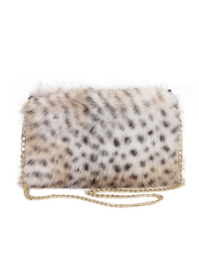 LA CARRIE Faux Fur Crossbody Bags for Women Shoulder Bag Purse Handbags Shoulder Strap(Khaki Leopard Printed) - Image 1