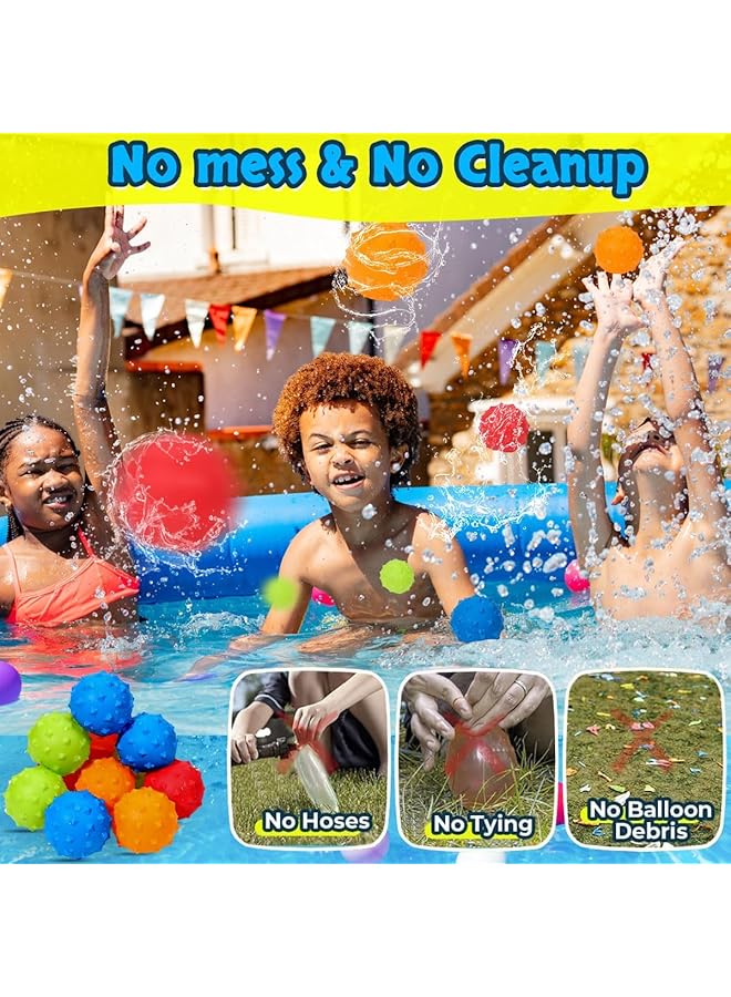 KASTWAVE 12Pcs Reusable Water Balloons Silicone Refillable Water Balloons Self Sealing Quick Fill Summer Fun Water Toys For Outdoor Activities Summer Party Water Park Family Game For Kids Adults - Image 4