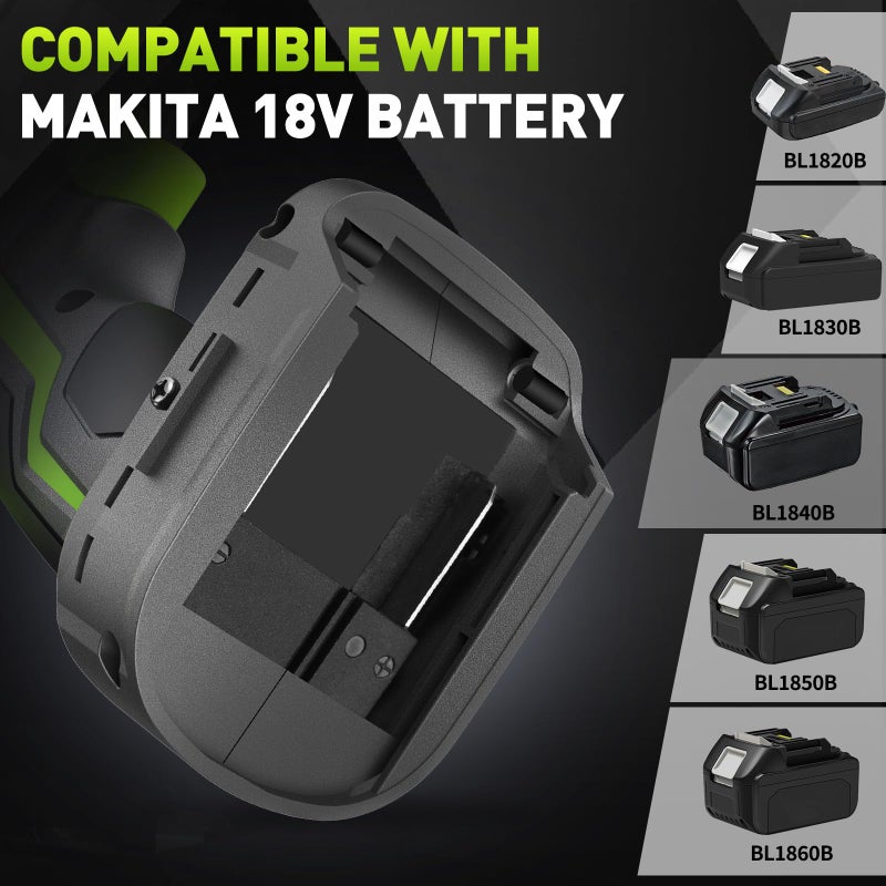WorkBless 850Nm (630Ft-lbs) Cordless Impact Wrench for Makita 18V Battery, Brushless 1/2 Impact Gun, Electric Impact Wrench for Car Tire, Mower Lug Nut, 3-Speed, 4 Cr-V Sockets(BATTERY NOT INCLUDE) - Image 3
