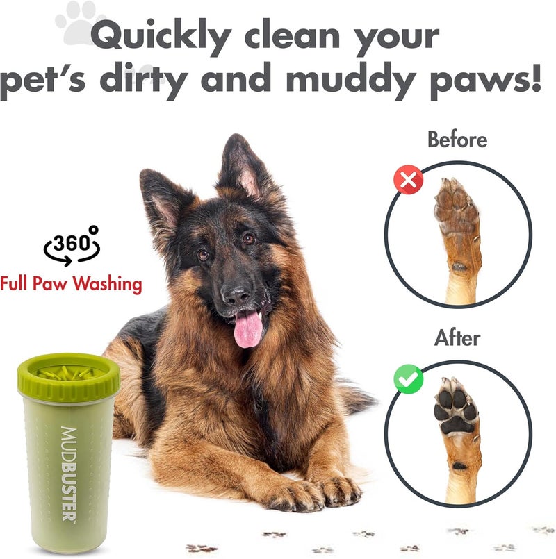 Dexas MudBuster Portable Dog Paw Cleaner, Large, Green (PW720383) - Image 4
