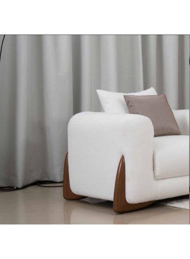 Comfynest The Renzo 2 Seater Sofa Luxurious Design With Premium Fabric Best For Living Room | For Hotel | Wooden Base 97X176X74Cm White  - Image 3