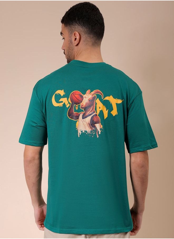 The Indian Garage Co Men Boxy Oversized Graphic Back Printed Round Neck Tshirt  - Image 2