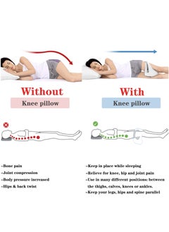 Excefore Orthopedic Knee Pillow for Side Sleepers, Memory Foam Leg Pillow for Pregnancy Sciatica Back Hip Pain Relief Knee Support Pillows with Adjustable Strap (Grey)  - Image 5
