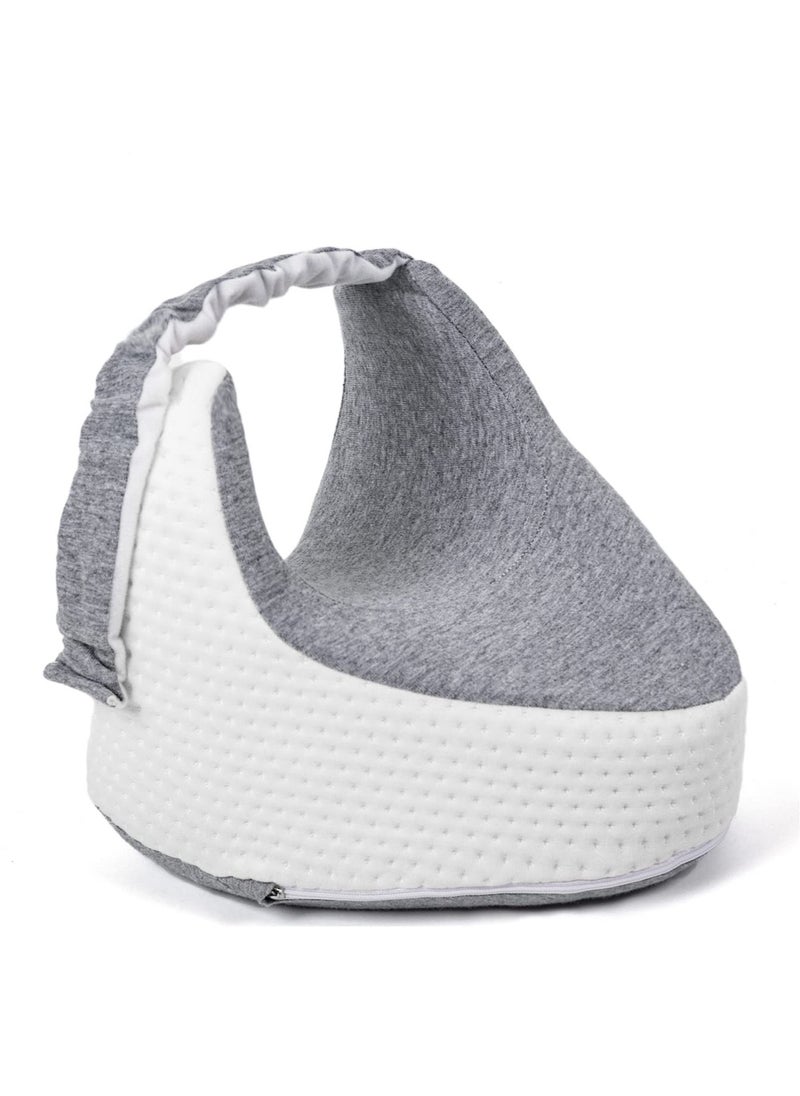 Excefore - Orthopedic Knee Pillow for Side Sleepers, Memory Foam Leg Pillow for Pregnancy Sciatica Back Hip Pain Relief Knee Support Pillows with Adjustable Strap (Grey) - Image 1