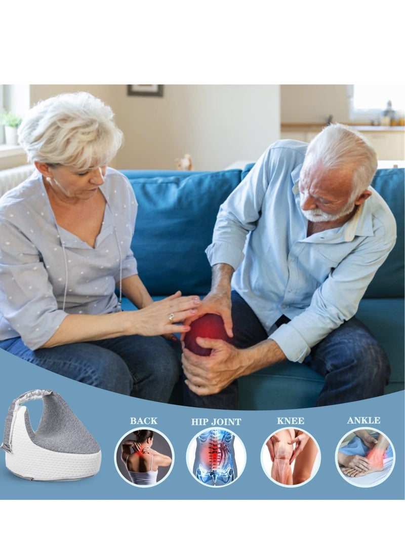Excefore - Orthopedic Knee Pillow for Side Sleepers, Memory Foam Leg Pillow for Pregnancy Sciatica Back Hip Pain Relief Knee Support Pillows with Adjustable Strap (Grey) - Image 1