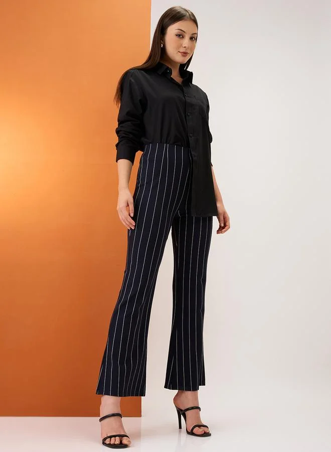 جلو باص بنطال بقصة بوت كات مخطط