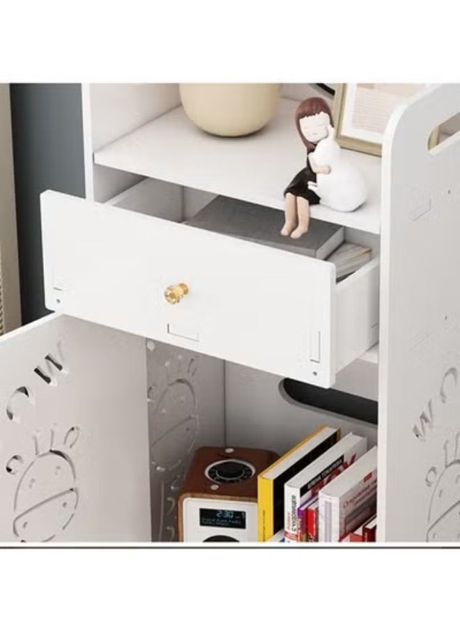 فاشون هوم متعددة الأغراض الطابق الدائمة الحمام أثاث المنزل رف خزانة بيضاء - Image 2