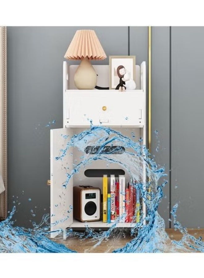 فاشون هوم متعددة الأغراض الطابق الدائمة الحمام أثاث المنزل رف خزانة بيضاء - Image 4