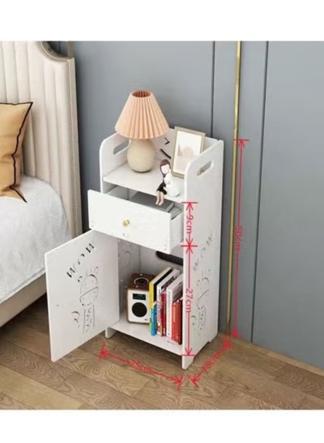 فاشون هوم متعددة الأغراض الطابق الدائمة الحمام أثاث المنزل رف خزانة بيضاء - Image 5