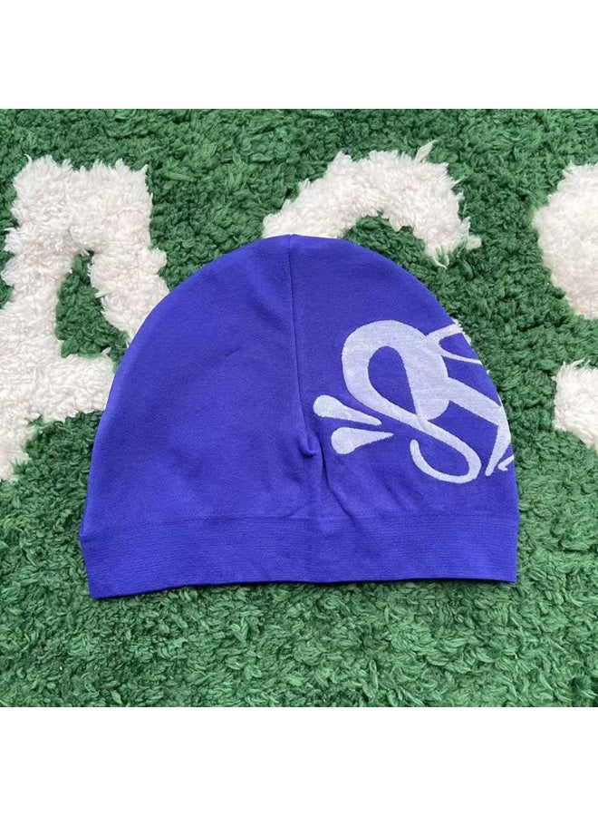 stussy Blue & White S Logo Beanie - Streetwear Warm Winter Cap