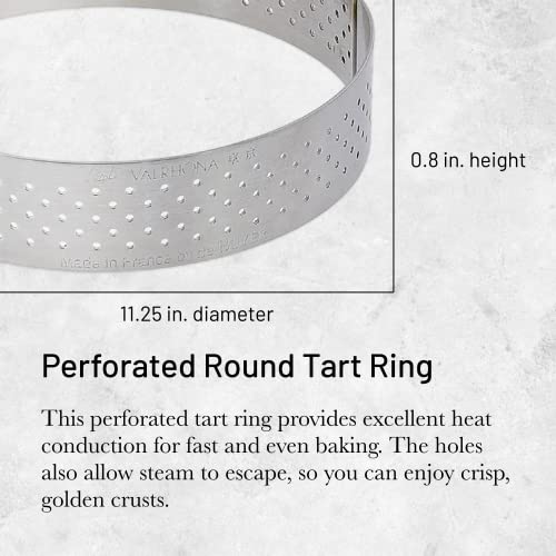 de Buyer Perforated Round Tart Ring - 11.25” Diameter, 0.8” Height - Perfect for Baking Beautifully Crisp Tarts - Easy to Use & Clean - Made in France - Image 2