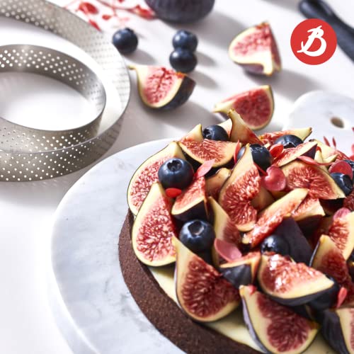 de Buyer Perforated Round Tart Ring - 11.25” Diameter, 0.8” Height - Perfect for Baking Beautifully Crisp Tarts - Easy to Use & Clean - Made in France - Image 5