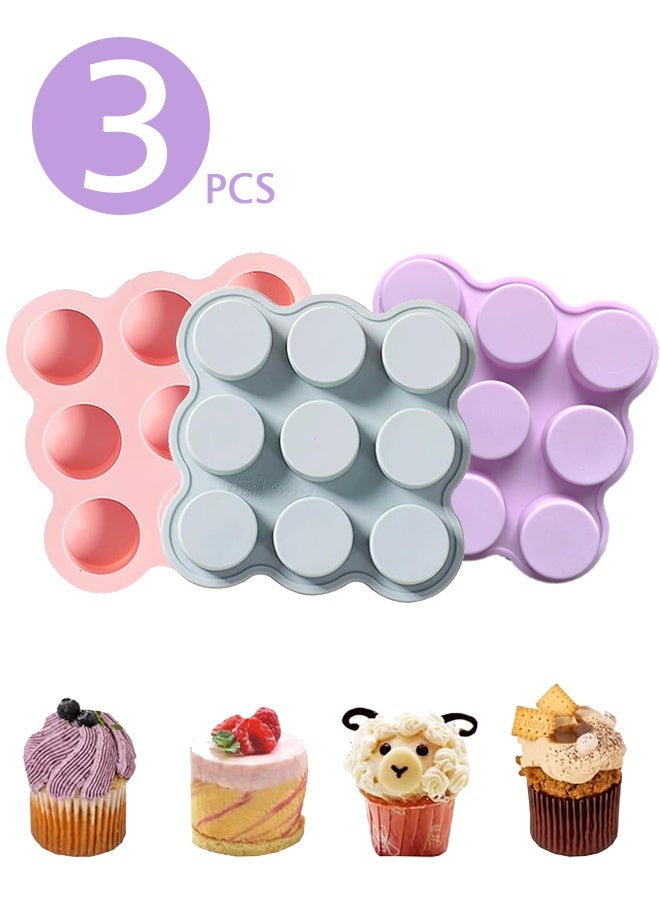 ليمون ٣ قطع من قوالب البيض السيليكونية للمقلاة الهوائية، قالب بيض قابل لإعادة الاستخدام، صينية خبز غير لاصقة للمقلاة الهوائية، ٩ قوالب مافن سيليكونية بتجاويف، مناسبة لملحقات المقلاة الهوائية. - Image 1