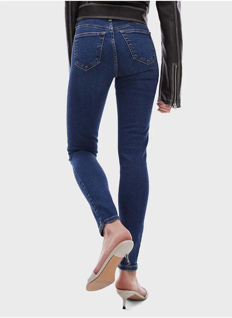 توب شوب Topshop Jamie jeans in rich blue