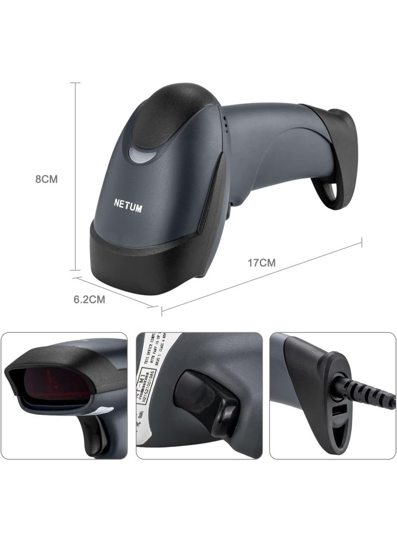 NETUM Handheld 1D Laser Barcode Scanner 32 Bit USB Wired Cable Reader - Image 5