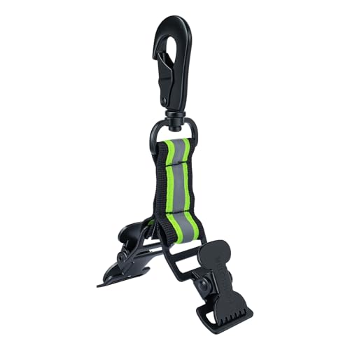 MELOTOUGH Firefighter Glove Clip Strap - Heavy-Duty Double Clip Design with Swivel Snap Hook | Anti-Loss Glove Holder for Firefighting & Work (Alligator Clip 2 head-Lime) - Image 1