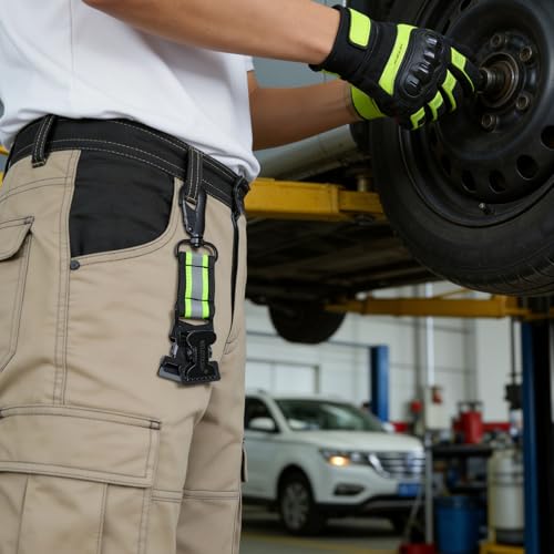 MELOTOUGH Firefighter Glove Clip Strap - Heavy-Duty Double Clip Design with Swivel Snap Hook | Anti-Loss Glove Holder for Firefighting & Work (Alligator Clip 2 head-Lime) - Image 5