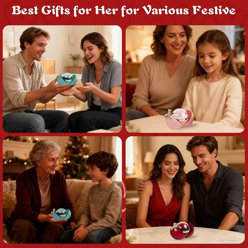 ALMEKAQUZ Preserved Handmade Rose Box(Spherical) with Heart Necklace,Eternal Flowers Rose Birthday Gifts for Mom Wife Girlfriend Grandma on Mothers Day Anniversary with ''To My Love'' Card(Red) - Image 4