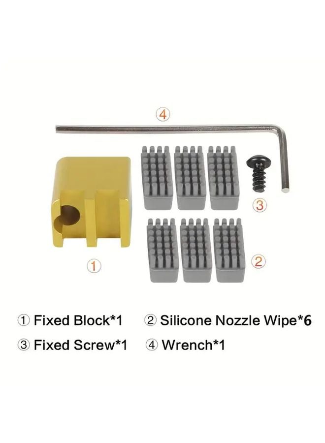 فرشاة السيليكون 6 قطع لطابعة Bambu Lab X1 P1S ثلاثية الأبعاد، منظف وماسح للفوهة - Image 4