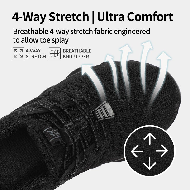 HSQ Boys Girls Tennis Shoes Breathable Kids Sneakers Lightweight Girls Shoes Boys Sneakers All Black Size 1.5 - Image 4