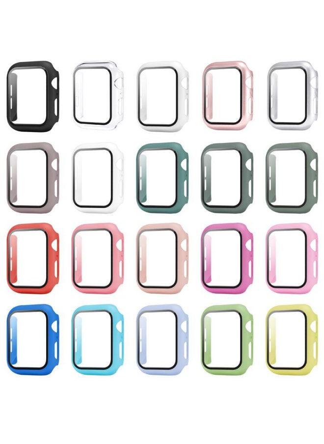 For Apple Watch Case Applewatch Strap Pc Tempered Glass Case 49mm Strap Watch Case-Color:White-Exterior Dimension:38mm