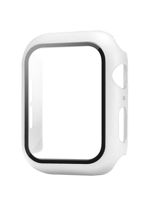For Apple Watch Case Applewatch Strap Pc Tempered Glass Case 49mm Strap Watch Case-Color:White-Exterior Dimension:38mm