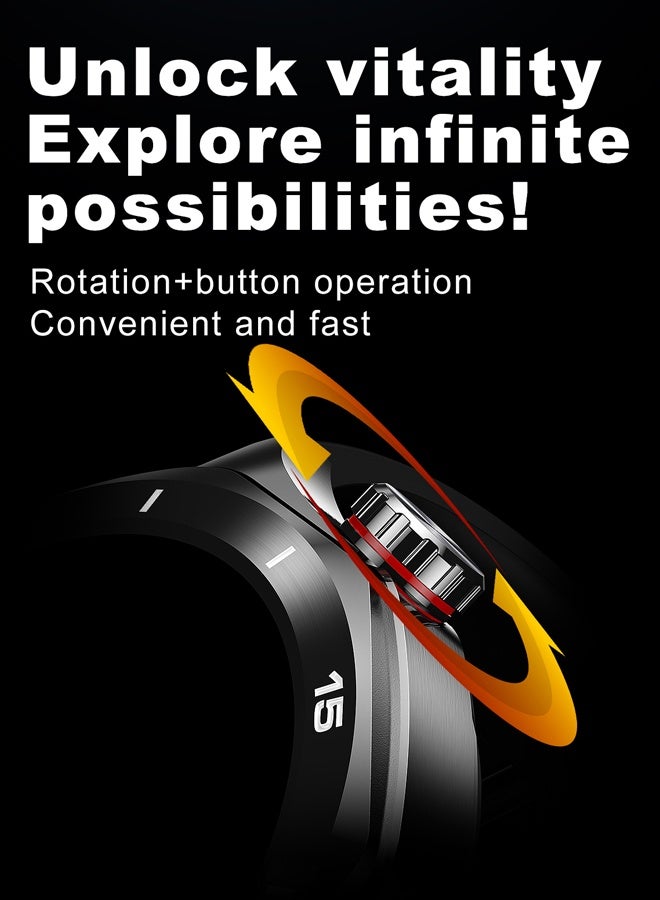 رولستيمي ساعة ذكية تعمل بالبلوتوث للرجال ، تعمل باللمس بملء الشاشة مقاس 1.52 بوصة ، آي بي 67 مقاومة للماء ، وظيفة الرد / جعل الهاتف ، أوضاع رياضية متعددة ومراقبة صحية ، عالمية لأنظمة أندرويد وآي أو إس ، ساعة ذكية آر تي آي 129 - Image 5