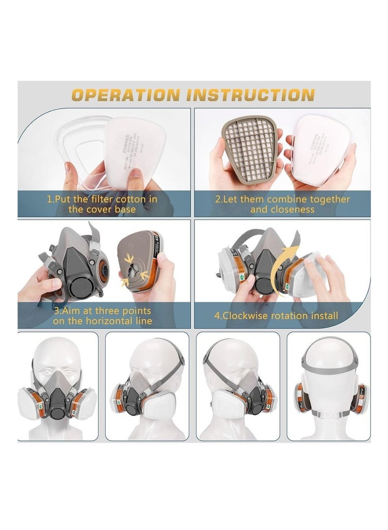 Gas Masks Survival Nuclear and Chemical, Full Face Gas Mask with Activated Carbon Filter - Image 5