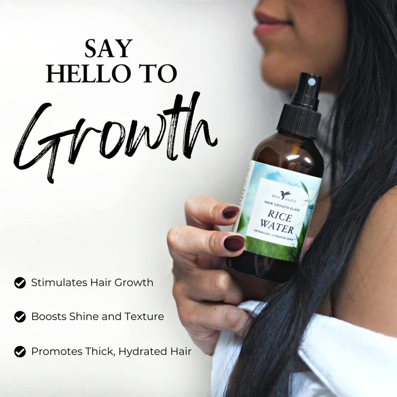 Baja Basics Rice Water For hair Growth by Baja Basics, Thickness, Strength, Shine - Leave-in Conditioner for Scalp, Dry Split End Moisturizer - Fermented Rice Water Spray for Curly, Straight, Thick, Thin Hair 4oz - Image 2