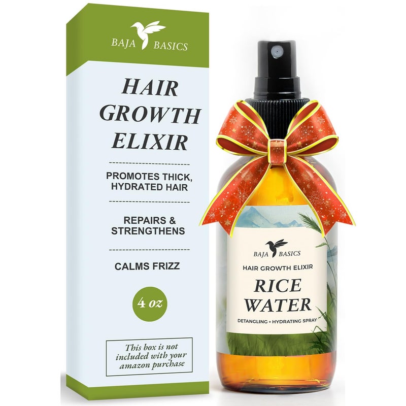 Baja Basics Rice Water For hair Growth by Baja Basics, Thickness, Strength, Shine - Leave-in Conditioner for Scalp, Dry Split End Moisturizer - Fermented Rice Water Spray for Curly, Straight, Thick, Thin Hair 4oz - Image 1