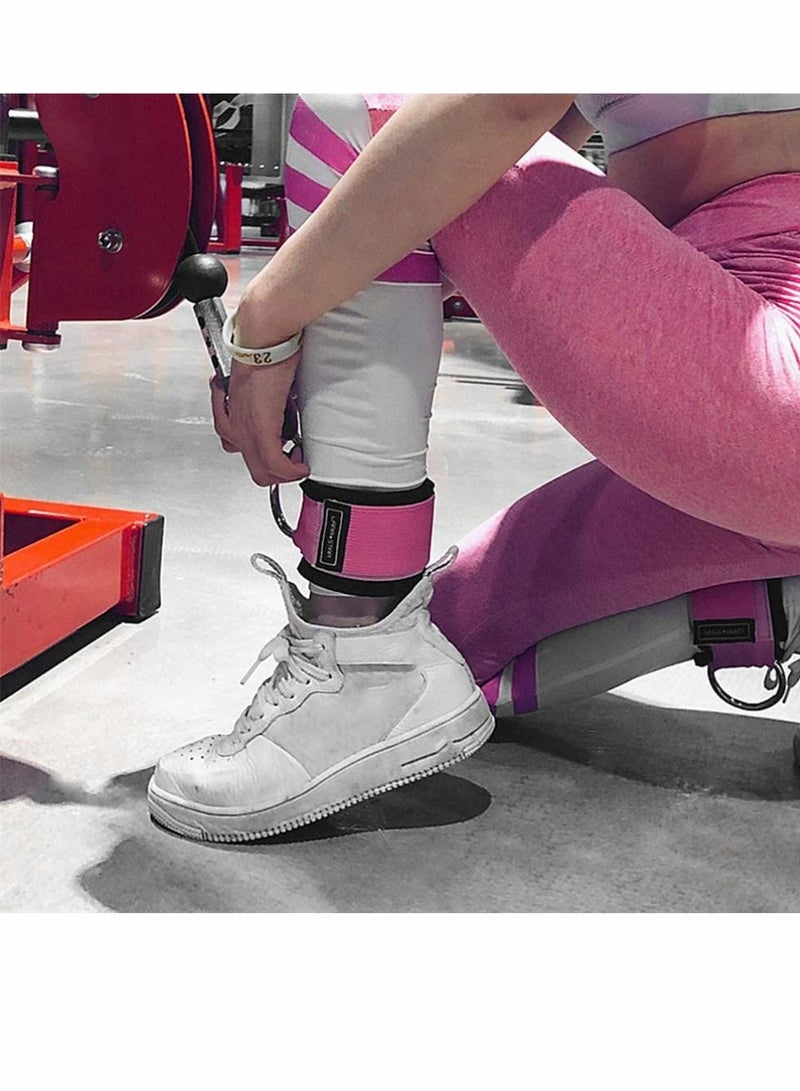 SYOSI Fitness Ankle Strap, 2 Pcs Ankle Strap For Cable Machines Kickbacks Glute Workouts Leg Extensions Curls and Hip Abductors for Women (Pink) - Image 3