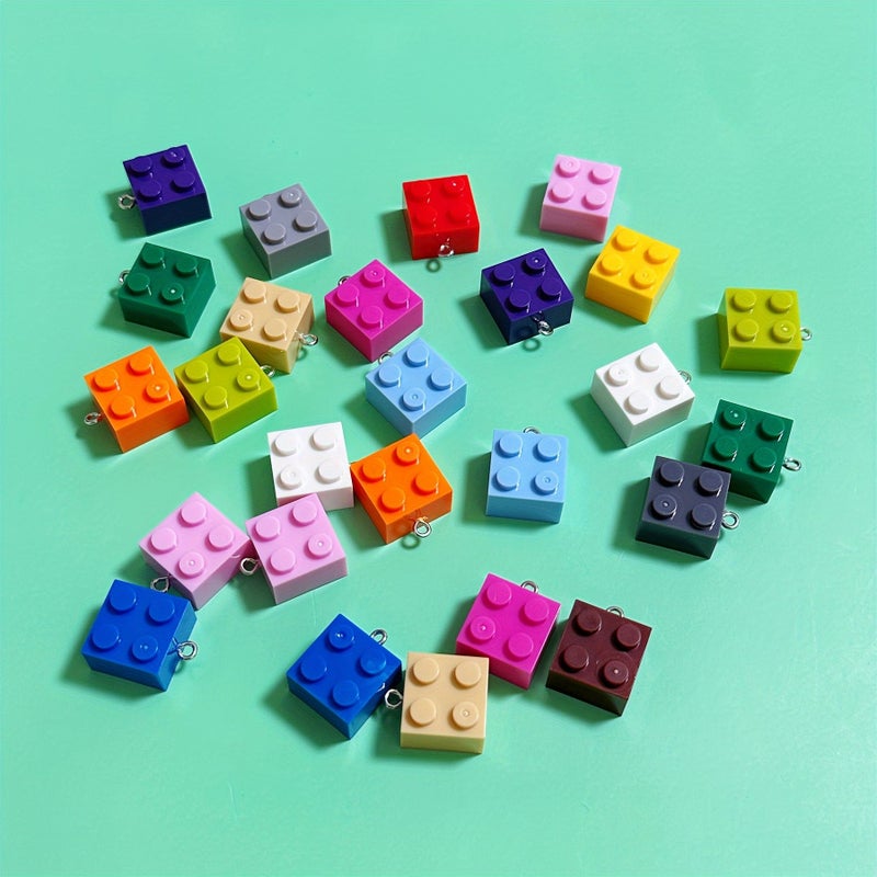 20pcs Mixed Color 2x2 Square Building Blocks Handmade Jewelry Pendant Earrings Necklace Bracelet Bag Ornament - Image 5