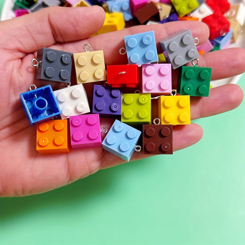 20pcs Mixed Color 2x2 Square Building Blocks Handmade Jewelry Pendant Earrings Necklace Bracelet Bag Ornament - Image 2