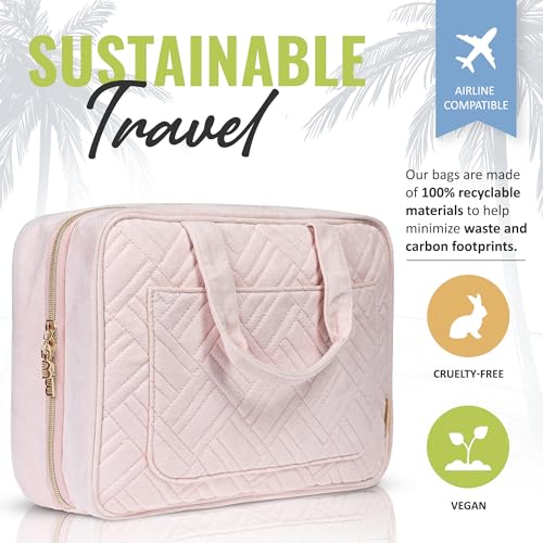 BOACAY Large Hanging Travel Toiletry Bag for Women, Makeup Bag, Bathroom & Shower Organizer Kit for Accessories, Cosmetics, Essentials - Image 4